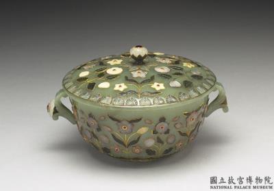 图片[2]-Jade bowl with two handles and lid, India-China Archive